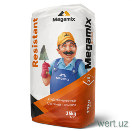 Megamix Клей облицовочный для печей и каминов RESISTANT (25кг)