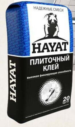 Смесь сухая растворная облицовочная HAYAT 20 кг для кафеля