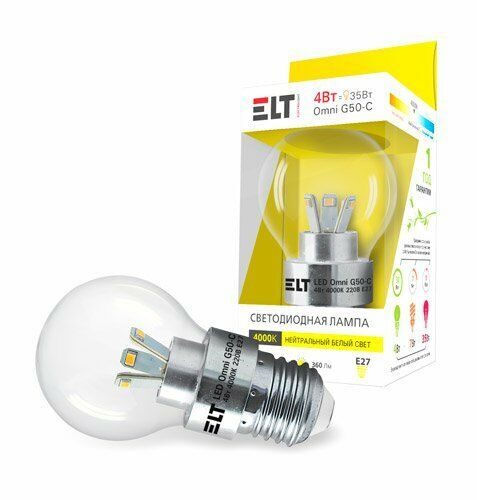 Светодиодная лампа 220V LED Omni Clear -C 4W E27 4000К