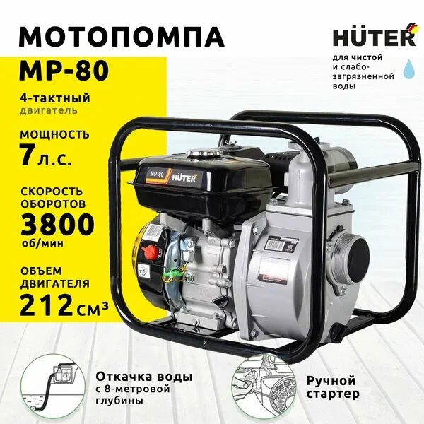 Мотопомпа MP-80 Huter_3