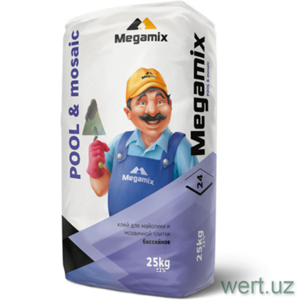 Megamix Клей для майолики и мозаичной плитки бассейнов Pool & Mosaic  (25кг)